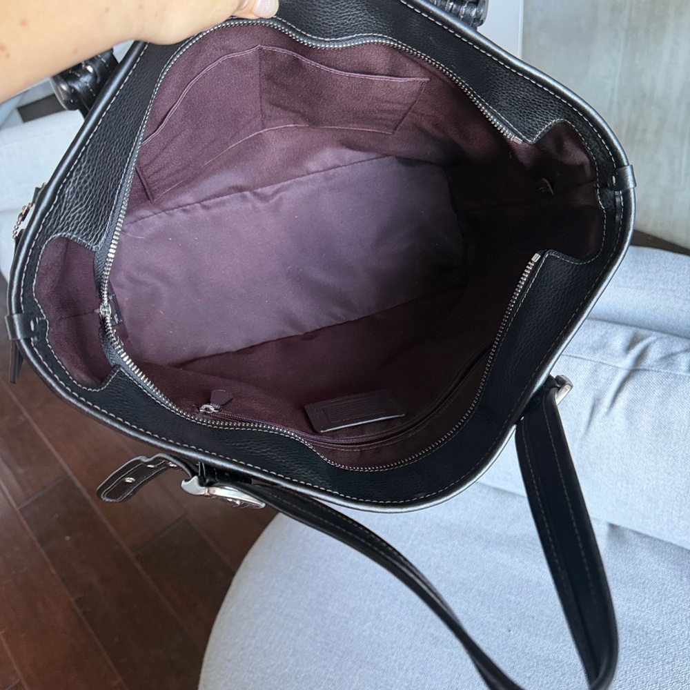 Coach Black Pebbled Leather Tote - Picture 8 of 10